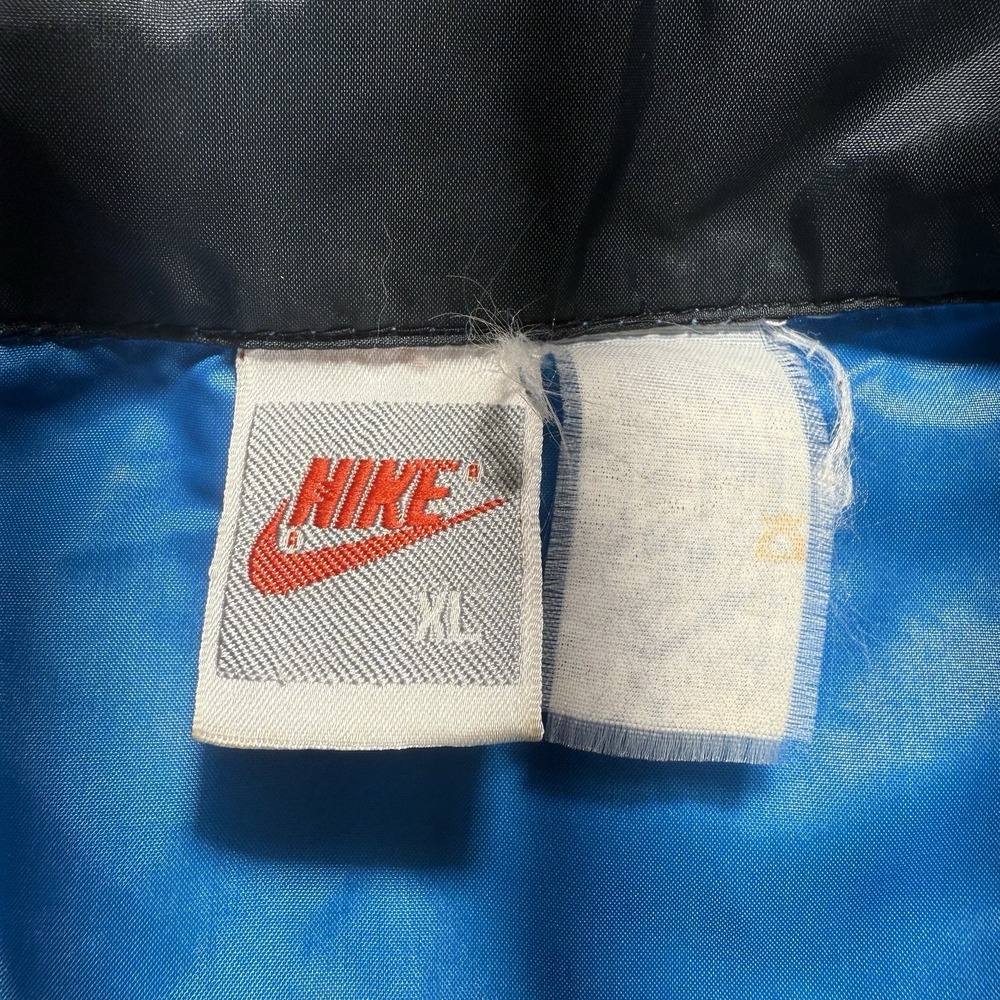 Vintage 90s Nike Embroidered Logo Full Zip Blue Colorful Windbreaker Jacket XL - Picture 6 of 10